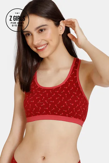 Buy Zivame Girls Double Layered Non Wired Full Coverage Bralette - Lolipop Maroon